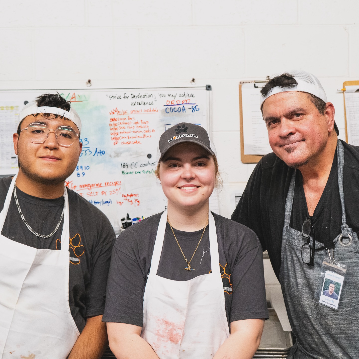 WOLFoods externship team in the kitchen